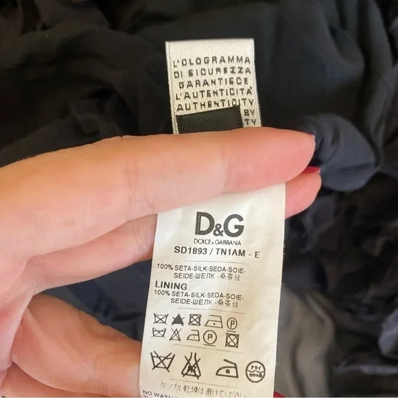 D&G Dolce & Gabbana || High Neck Halter Ruffle Dress Embellished Silk Black 42 6 - Picture 9 of 10